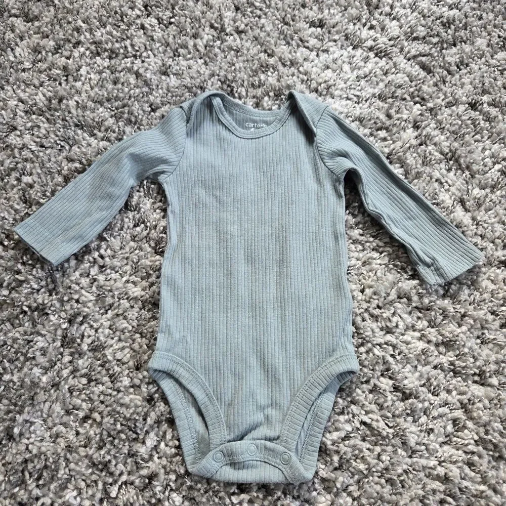 Carter's 5pc Baby 6M Ribbed Long Sleeve Cotton Snap Bodysuits